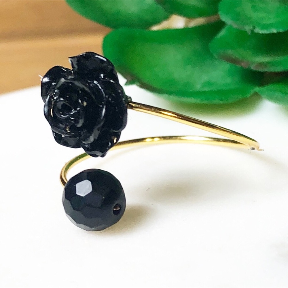 Black rose and black onyx spiral 14k Gold - Picture 2 of 2